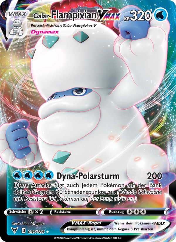Galar-Flampivian VMAX 37 — Vivid Voltage (German Pokémon TCG card)