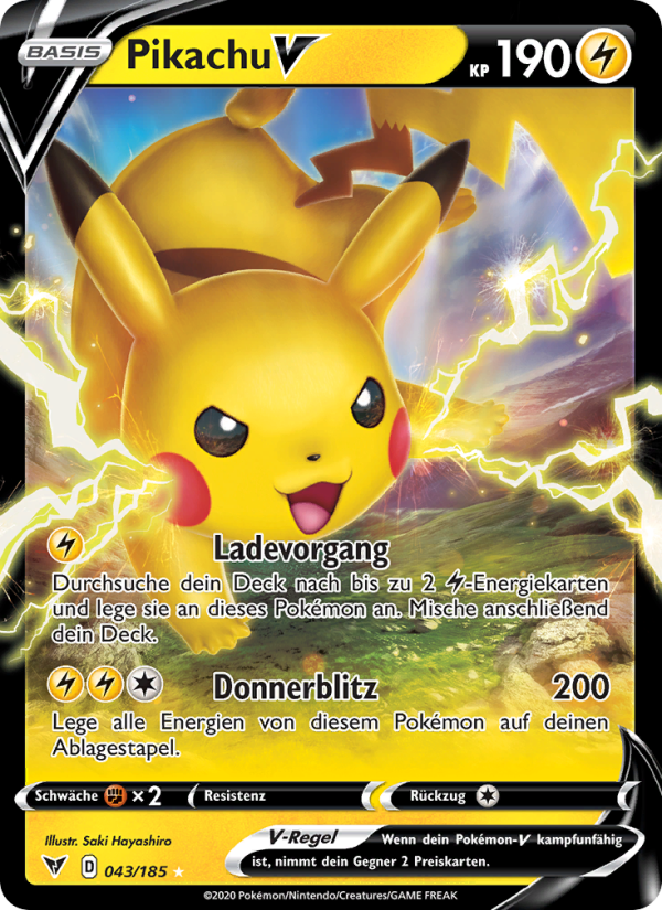 Pikachu V 43 — Vivid Voltage (German Pokémon TCG card)