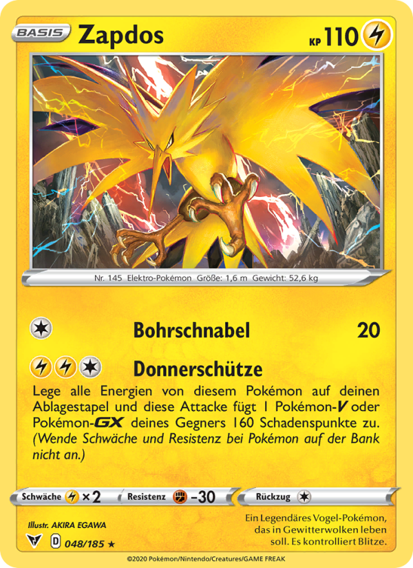 Zapdos 48 — Vivid Voltage (German Pokémon TCG card)