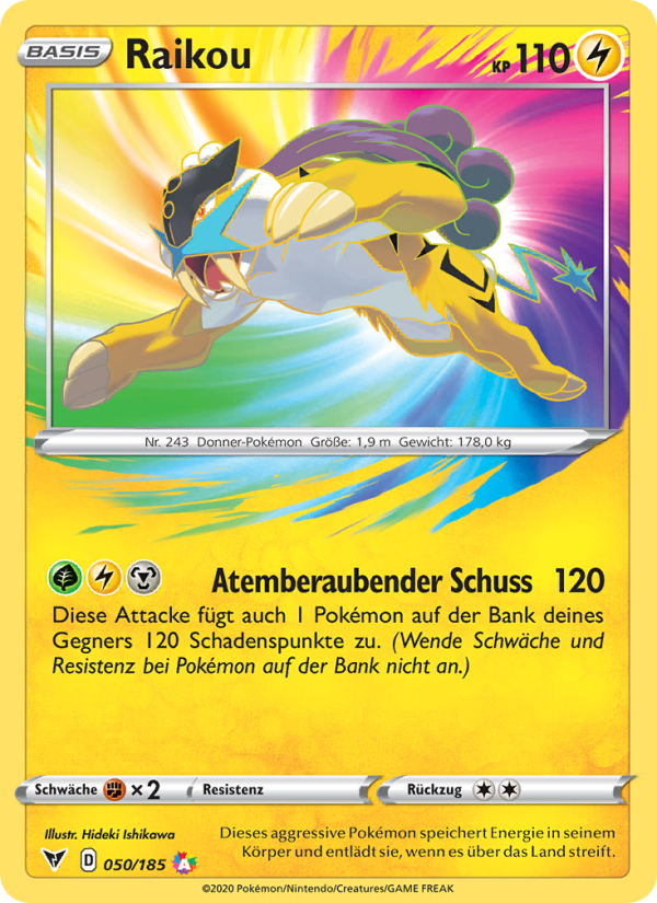 Raikou 50 — Vivid Voltage (German Pokémon TCG card)