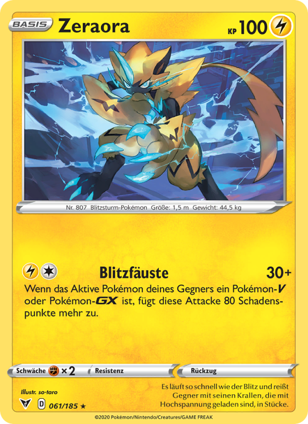 Zeraora 61 — Vivid Voltage (German Pokémon TCG card)