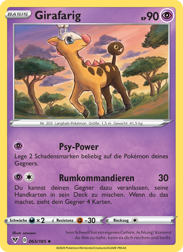 Girafarig 65 — Vivid Voltage (German Pokémon TCG card)
