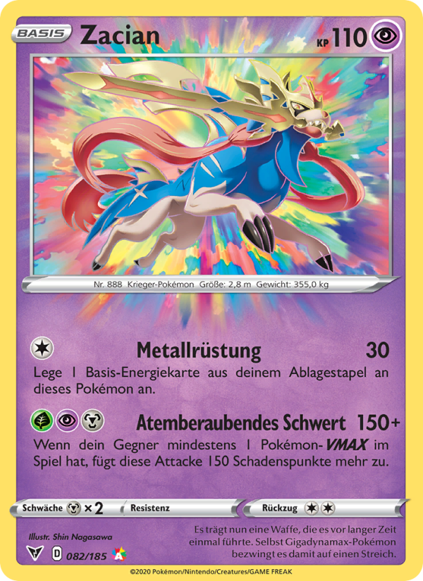 Zacian 82 — Vivid Voltage (German Pokémon TCG card)