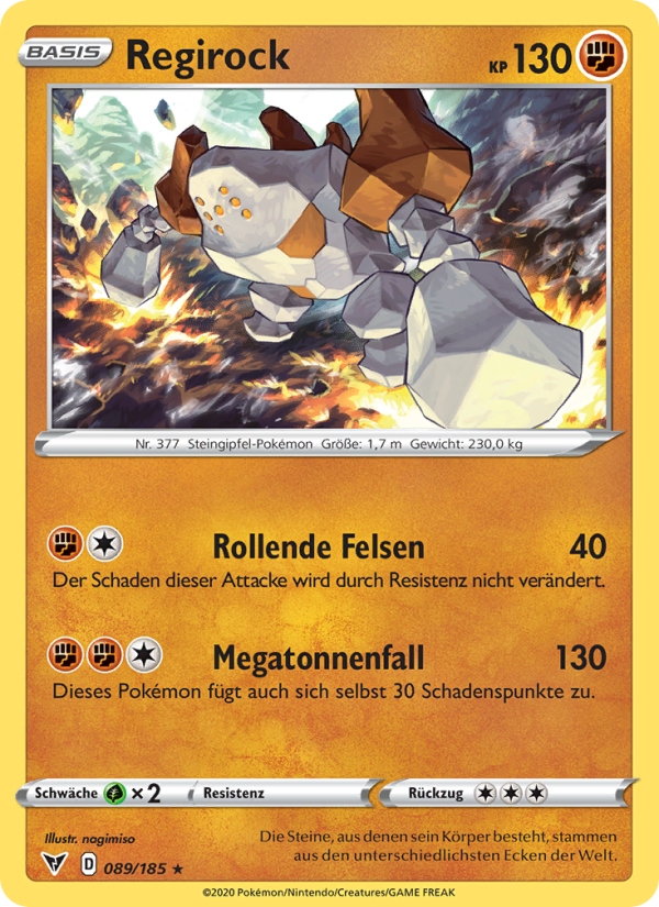 Regirock 89 — Vivid Voltage (German Pokémon TCG card)