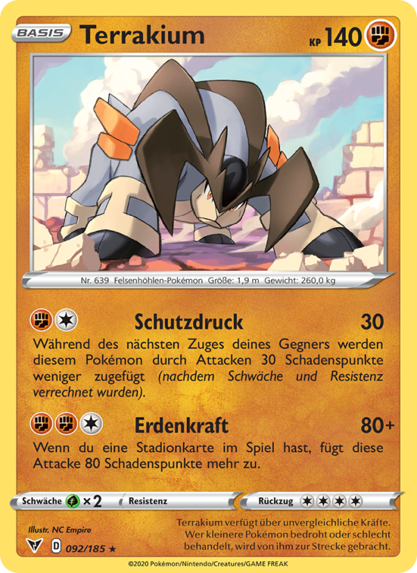 Terrakium 92 — Vivid Voltage (German Pokémon TCG card)