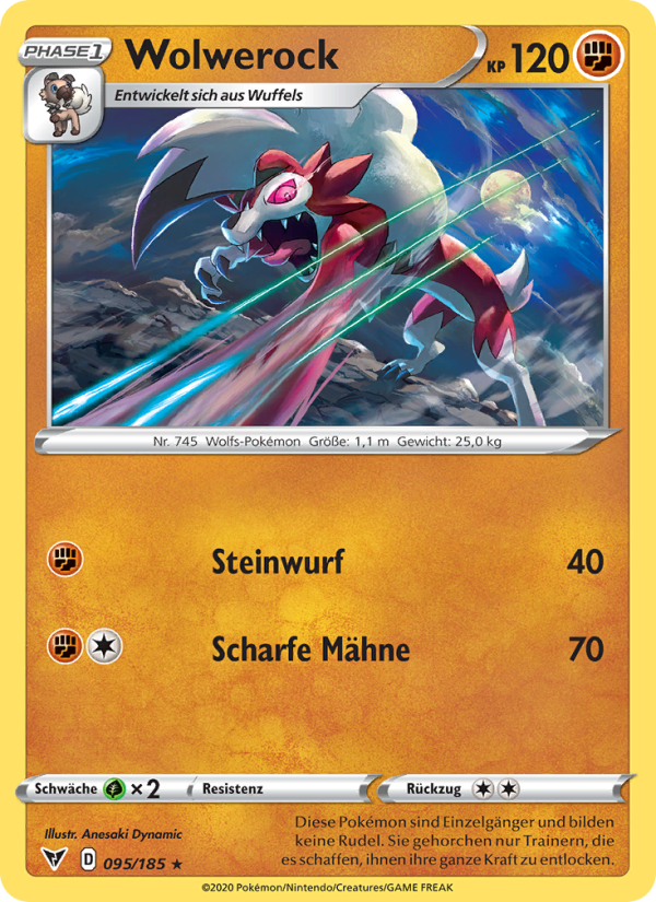 Wolwerock 95 — Vivid Voltage (German Pokémon TCG card)
