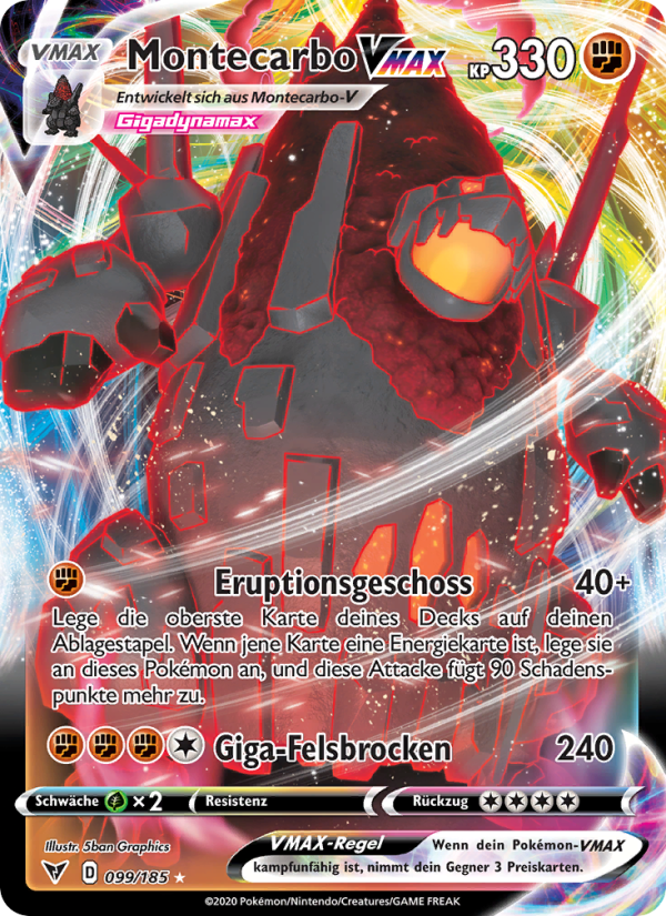 Montecarbo VMAX 99 — Vivid Voltage (German Pokémon TCG card)