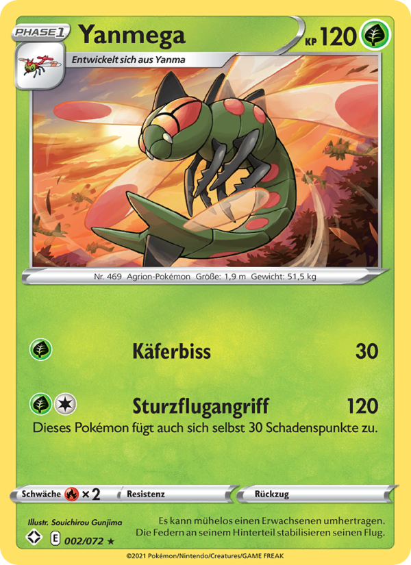 Yanmega 2 — Glänzendes Schicksal (German Pokémon TCG card)