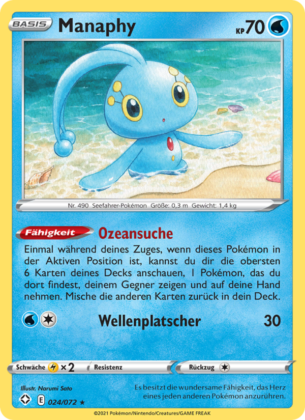 Manaphy 24 — Glänzendes Schicksal (German Pokémon TCG card)