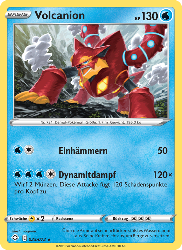 Volcanion 25 — Glänzendes Schicksal (German Pokémon TCG card)