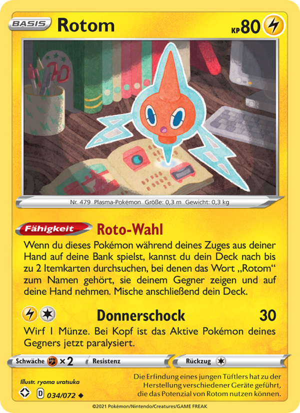 Rotom 34 — Glänzendes Schicksal (German Pokémon TCG card)