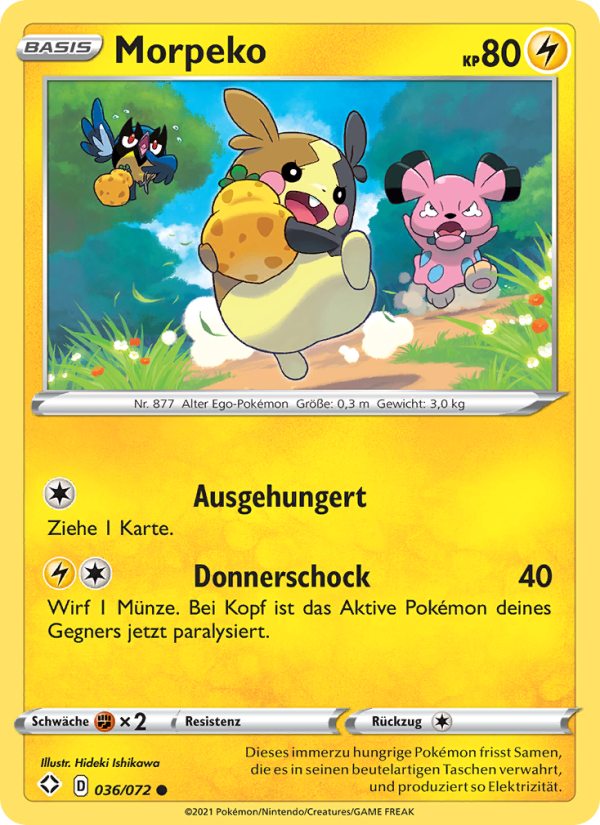 Morpeko 36 — Glänzendes Schicksal (German Pokémon TCG card)