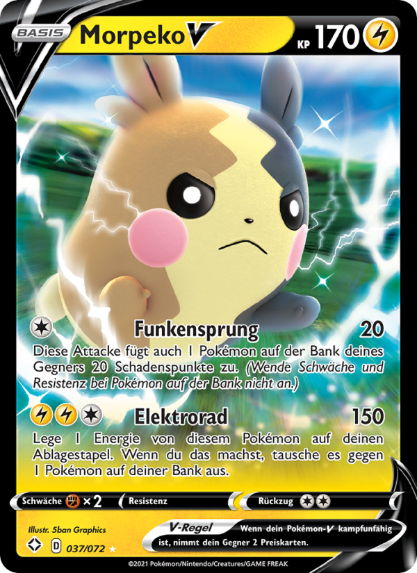 Morpeko V 37 — Glänzendes Schicksal (German Pokémon TCG card)