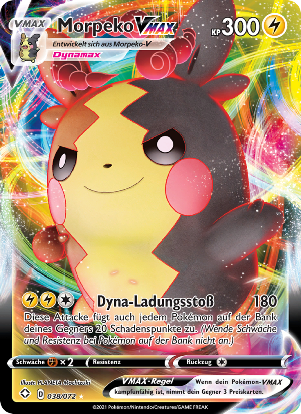Morpeko VMAX 38 — Glänzendes Schicksal (German Pokémon TCG card)