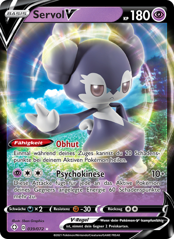 Servol V 39 — Glänzendes Schicksal (German Pokémon TCG card)