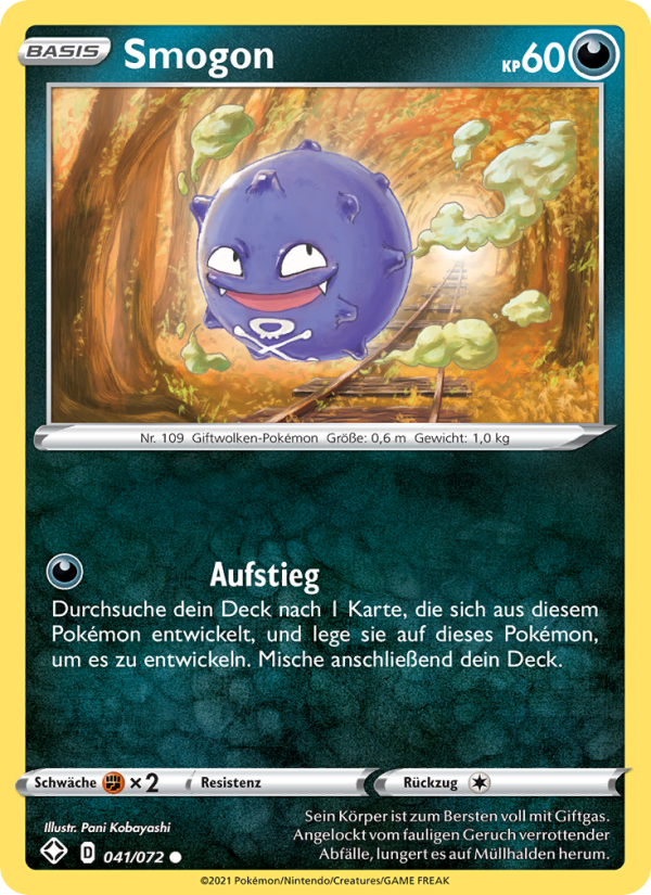 Smogon 41 — Glänzendes Schicksal (German Pokémon TCG card)