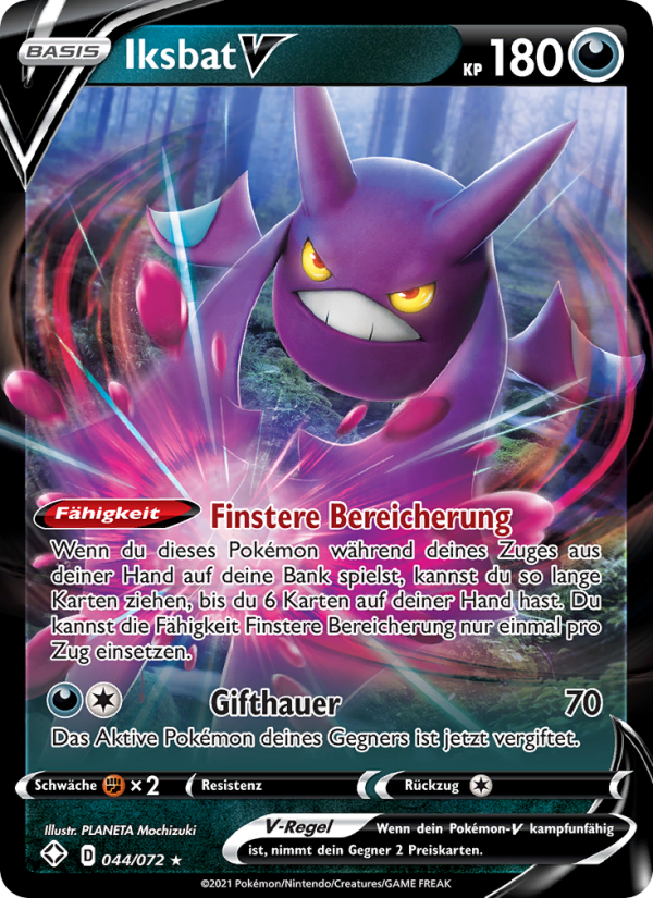 Iksbat V 44 — Glänzendes Schicksal (German Pokémon TCG card)