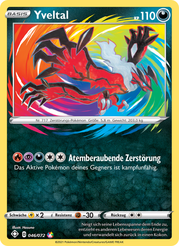Yveltal 46 — Glänzendes Schicksal (German Pokémon TCG card)