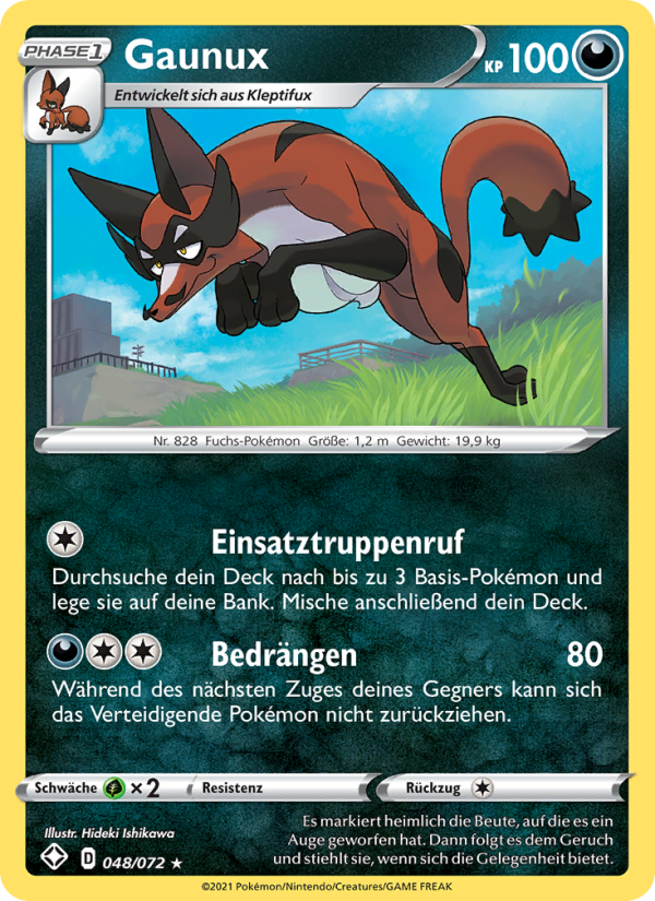 Gaunux 48 — Glänzendes Schicksal (German Pokémon TCG card)