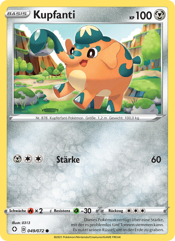 Kupfanti 49 — Glänzendes Schicksal (German Pokémon TCG card)