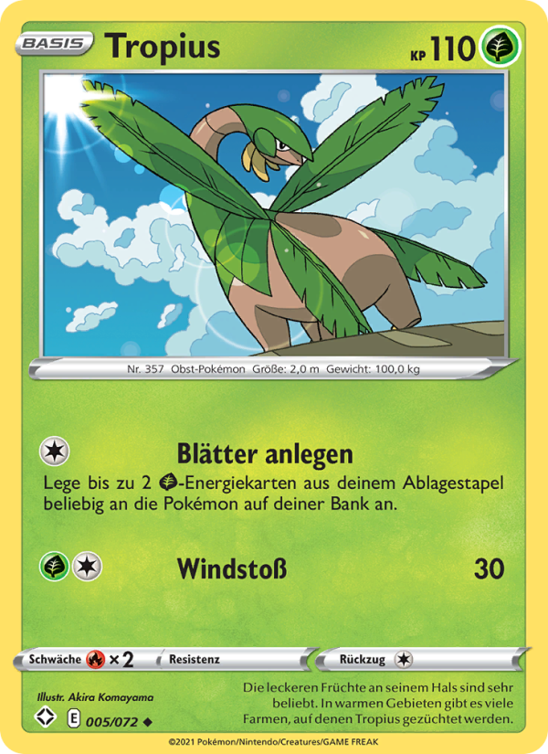 Tropius 5 — Glänzendes Schicksal (German Pokémon TCG card)