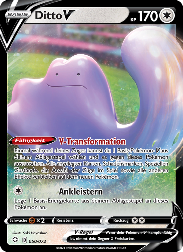 Ditto V 50 — Glänzendes Schicksal (German Pokémon TCG card)