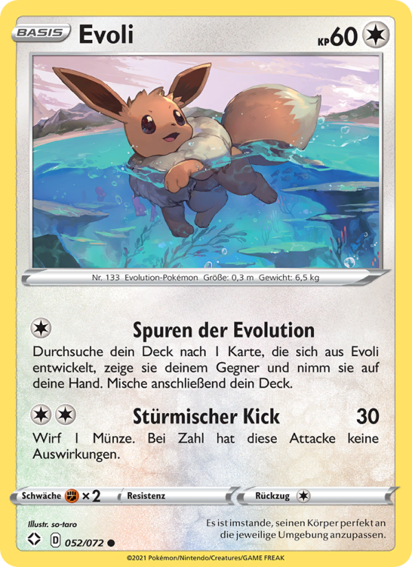 Evoli 52 — Glänzendes Schicksal (German Pokémon TCG card)