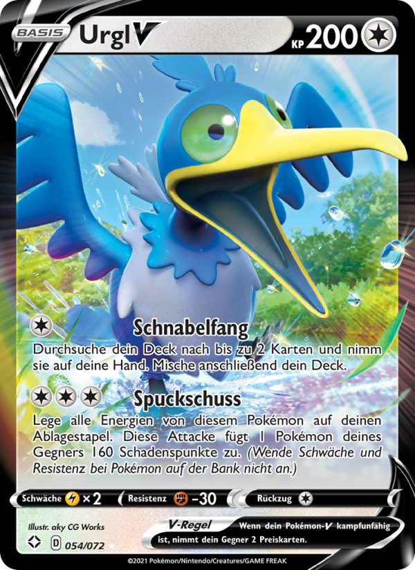 Urgl V 54 — Glänzendes Schicksal (German Pokémon TCG card)