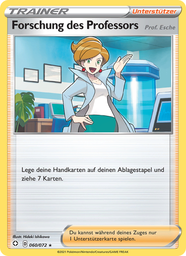 Forschung des Professors 60 — Glänzendes Schicksal (German Pokémon TCG card)