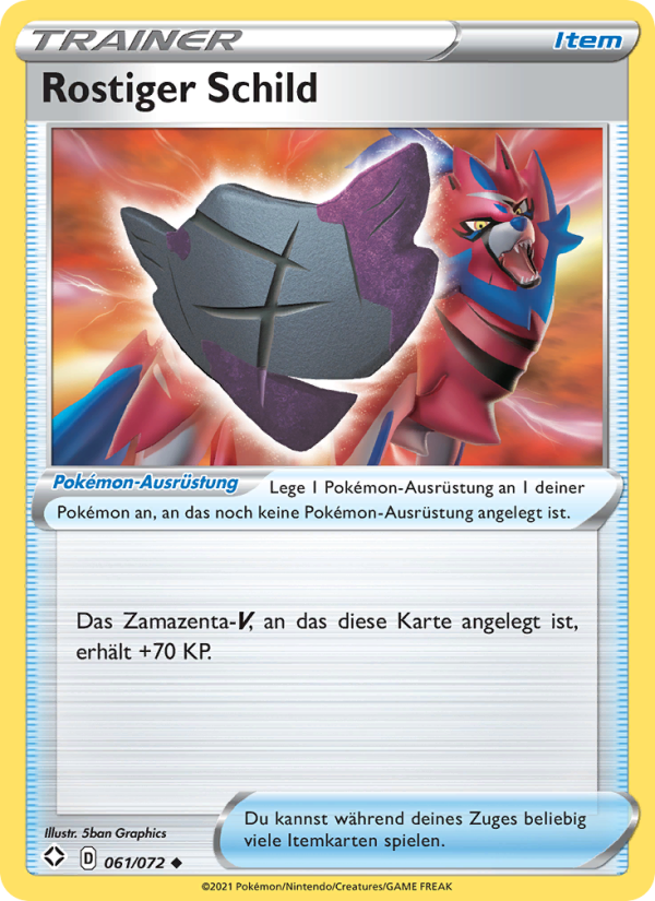 Rostiger Schild 61 — Glänzendes Schicksal (German Pokémon TCG card)