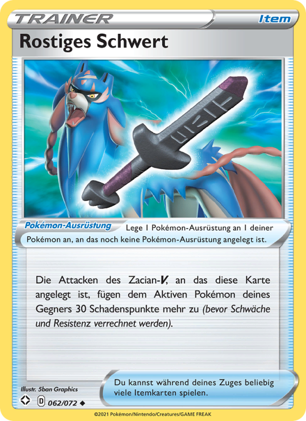 Rostiges Schwert 62 — Glänzendes Schicksal (German Pokémon TCG card)