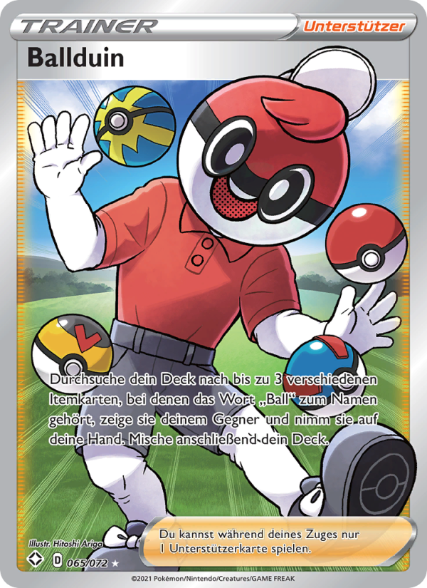 Ballduin 65 — Glänzendes Schicksal (German Pokémon TCG card)