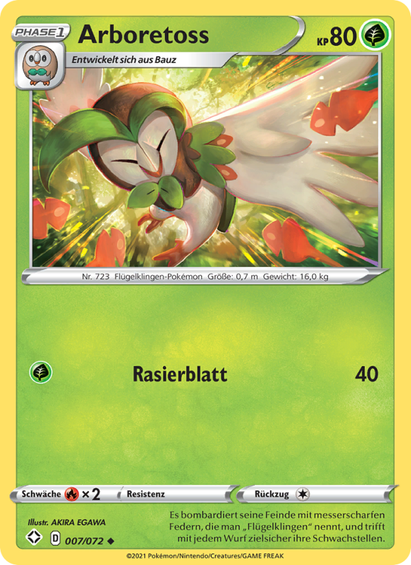 Arboretoss 7 — Glänzendes Schicksal (German Pokémon TCG card)