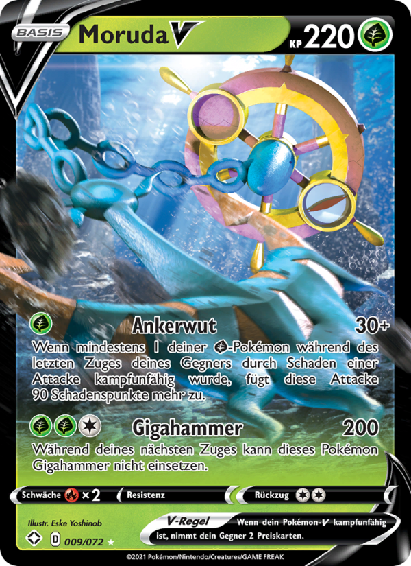Moruda V 9 — Glänzendes Schicksal (German Pokémon TCG card)