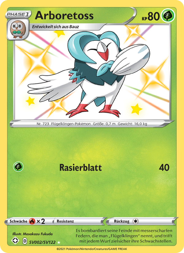 Arboretoss SV002 — Glänzendes Schicksal (German Pokémon TCG card)