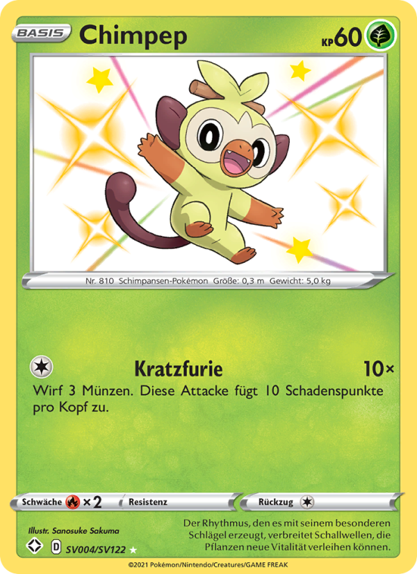 Chimpep SV004 — Glänzendes Schicksal (German Pokémon TCG card)