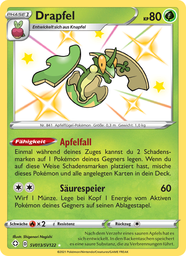 Drapfel SV013 — Glänzendes Schicksal (German Pokémon TCG card)