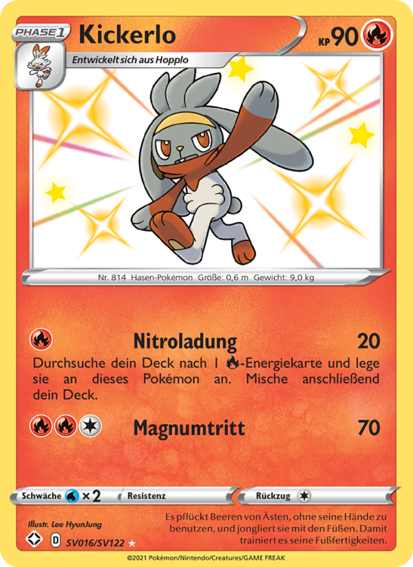Kickerlo SV016 — Glänzendes Schicksal (German Pokémon TCG card)