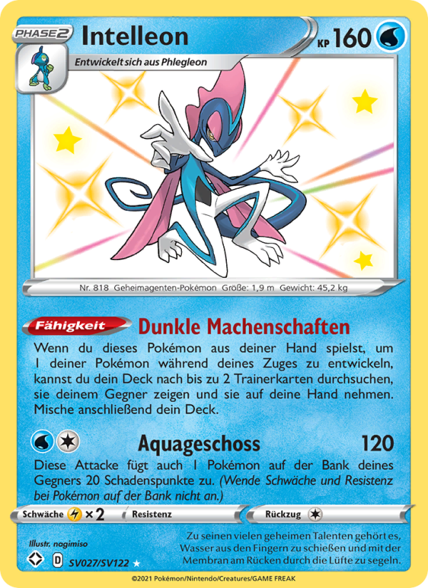 Intelleon SV027 — Glänzendes Schicksal (German Pokémon TCG card)