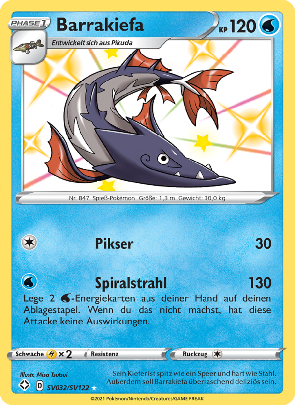 Barrakiefa SV032 — Glänzendes Schicksal (German Pokémon TCG card)