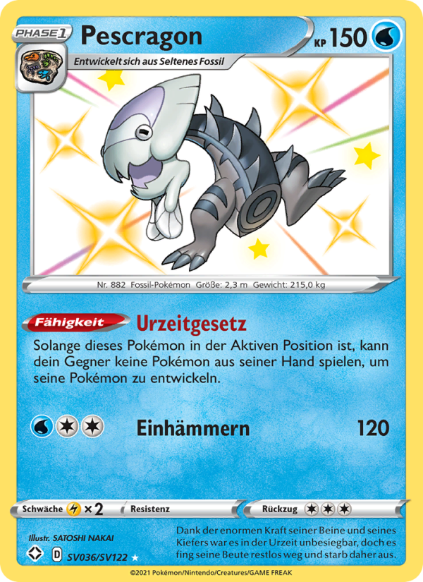 Pescragon SV036 — Glänzendes Schicksal (German Pokémon TCG card)