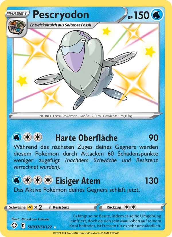 Pescryodon SV037 — Glänzendes Schicksal (German Pokémon TCG card)