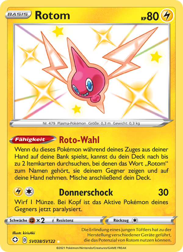 Rotom SV038 — Glänzendes Schicksal (German Pokémon TCG card)
