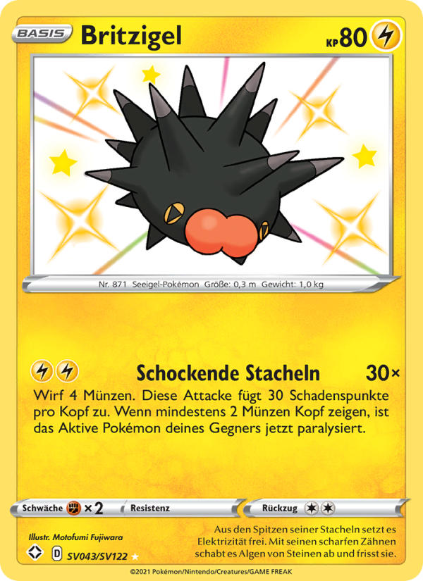 Britzigel SV043 — Glänzendes Schicksal (German Pokémon TCG card)