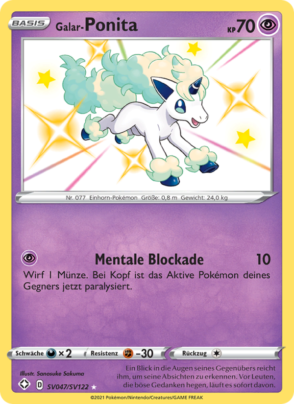 Galar-Ponita SV047 — Glänzendes Schicksal (German Pokémon TCG card)