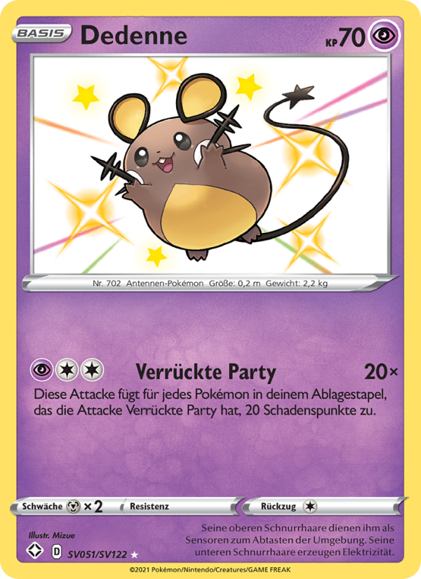 Dedenne SV051 — Glänzendes Schicksal (German Pokémon TCG card)