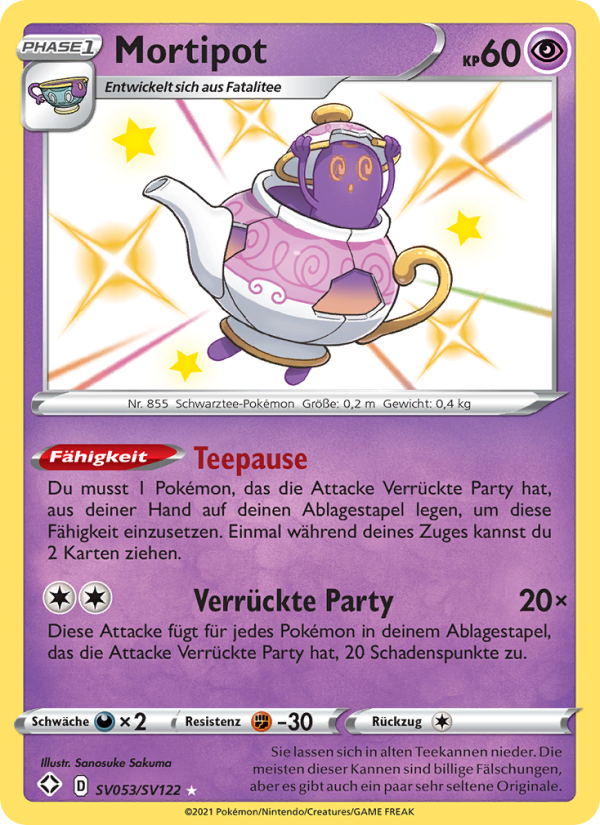Mortipot SV053 — Glänzendes Schicksal (German Pokémon TCG card)