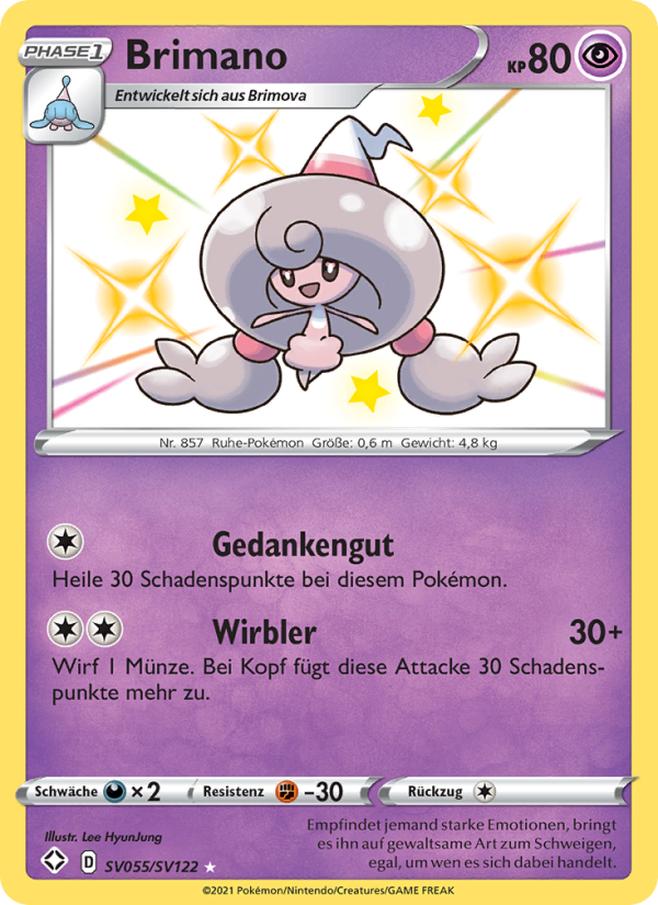 Brimano SV055 — Glänzendes Schicksal (German Pokémon TCG card)