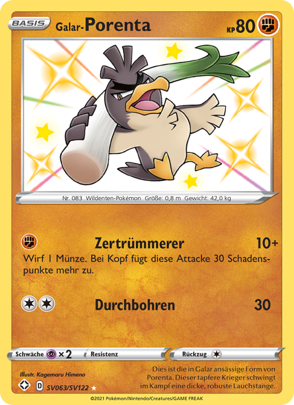 Galar-Porenta SV063 — Glänzendes Schicksal (German Pokémon TCG card)