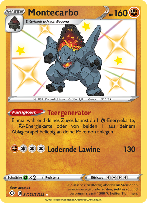 Montecarbo SV069 — Glänzendes Schicksal (German Pokémon TCG card)